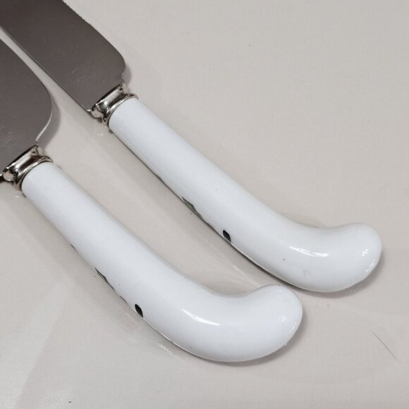 Sheffield Holly Red Berry Ceramic Handle Cake Pie Server Knife holiday Christmas - Picture 7 of 11